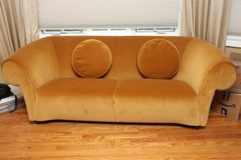 Custom Gold Sofa With Round Pillows