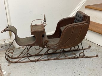 Antique Metal And Wood  Sleigh