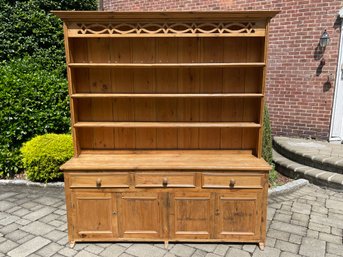 19th Century English Pine Welsh Step Back Cupboard