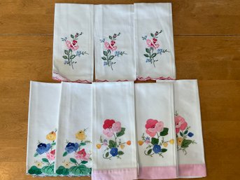 8 Vintage Floral Tea Towels