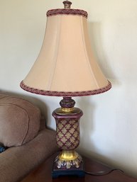 Table Lamp With Carved Flowers