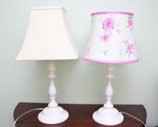 Pair Of Pottery Barn Kids Mismatch Table Lamps