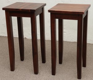 (BRONXVILLE PICK UP) Pair Of Wooden Petite Side Tables