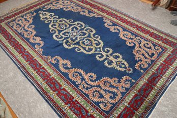 Hand Knotted Kerman Carpet Blue Green & Red