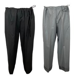 DKNY 100 Percent Cotton Drawstring Pants In Black And Grey - Size L