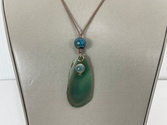 Cut Stone Pendant Necklace New