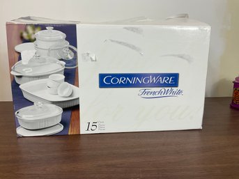 French White Corningware Boxed Set 15 Pieces Brand New