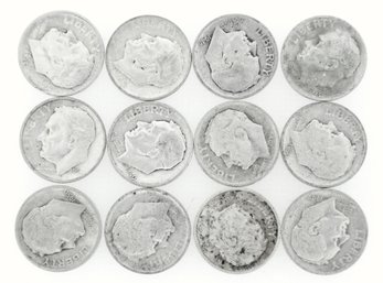 12 Silver Roosevelt Dimes