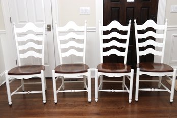 (BRONXVILLE NY PICK UP) 4 Ladder Back Farmhouse Chairs