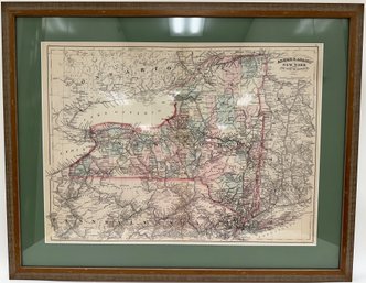 New York And Ontario Framed Map