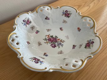 Vintage Rosenthal Scalloped Floral China Bowl