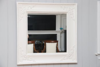 Large White Painted Square Wall Mirror