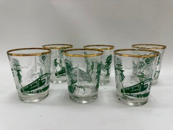 Set Of Six Decorative Drinking Glasses