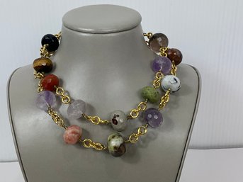 Mulit Color  Stone Necklace