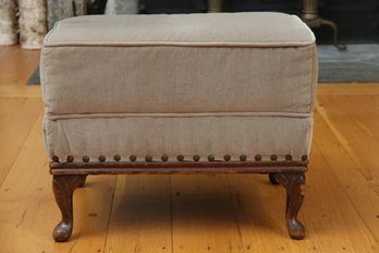 Footed Ottoman With Nailhead Trim