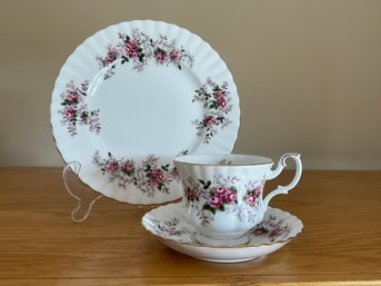 Royal Albert Lavender Rose Bone China Tea Cup, Saucer And Plate