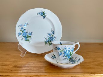 Royal Albert Forget Me Not Bone China Tea Cup, Saucer And Plate