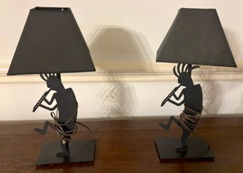 Pair Of Kokopelli Table Lamps