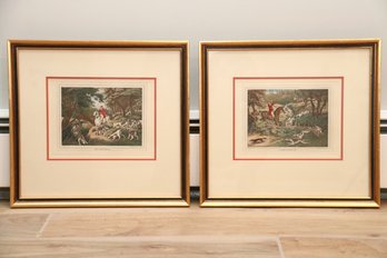Pair Of Fox Hunting Framed Prints