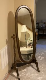 Vintage Wood Cheval Dressing Mirror