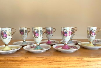Vintage Royal Vienna Demitasse Cups With Saucers