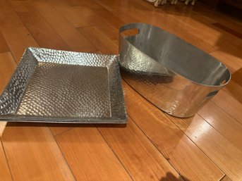 Silver Colored Trays & Tub