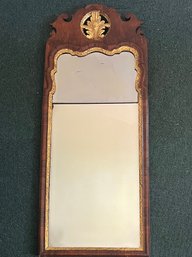 Antique Queen Anne Carved And Parcel Gilt Mirror