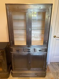 Antique Industrial Medical Display Cabinet