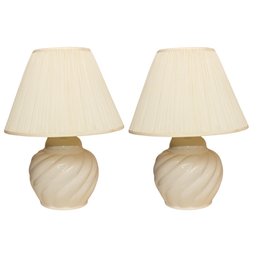 Postmodern Ceramic White Swirl Table Lamps