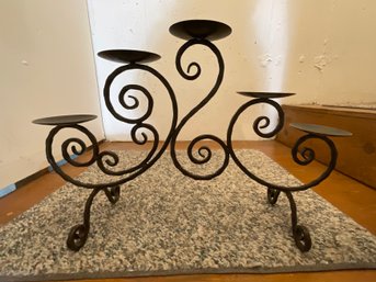 Wrought Iron Scrolled Candle Holder