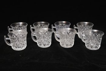 8 Miniature Glass Mugs