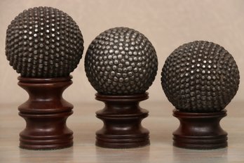 French Game Balls On Mahogany Stands