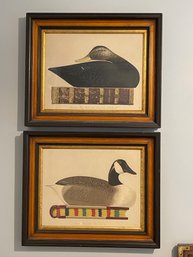 Pair Antique Canal Press Duck Decoy Lithographs