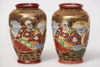 Pair Of Small Satsuma Vases