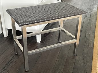 Wicker Top Aluminum Stool