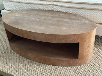 Modern Oval Coffee Table With Storage Shelf