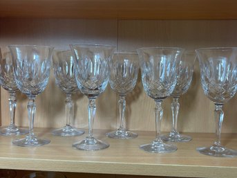 Set Of 8 Tiffin Crystal Wine Glasses
