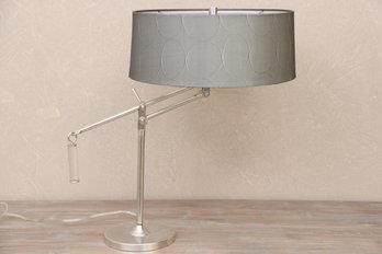 Med Century Chrome Cantilever Lamp With Custom Shade
