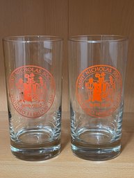 Two Saint Nicholas Society Glasses