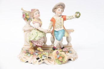 Porcelain Boy & Girl Holding Hands Figurine