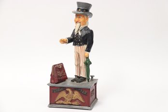 Uncle Sam Cast Iron Coin Bank