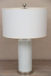 White Porcelain Lamp With Custom Shade