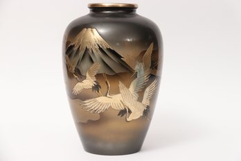 Japanese Mixed Metal Inlaid Vase
