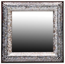 Mother Of Pearl Encrusted Lacquered Wall Mirror