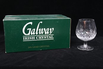 Six Galway Irish Crystal Oranmore Brandy Glasses