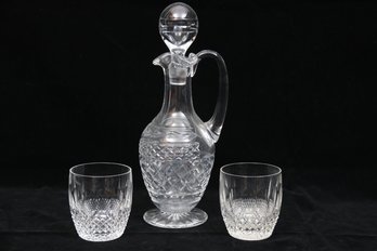 Waterford Crystal Decanter And Two Glasses