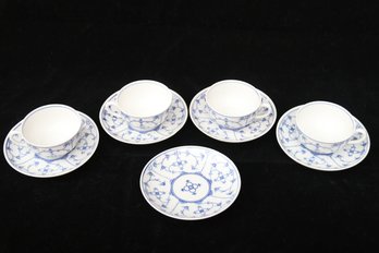 Blue And White Bavaria Germany Tea Service For 4