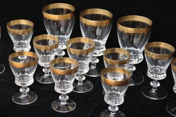 Gold Rim Drinking Glass Set