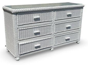 Wicker 6 Drawer Chest