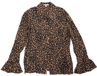 Michael Kors Collection Cheetah Button Down